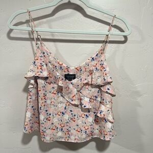 TOPSHOP Abstract Floral Print Crop Top